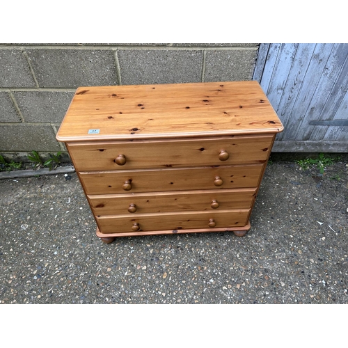 17 - Modern pine chest of four drawers