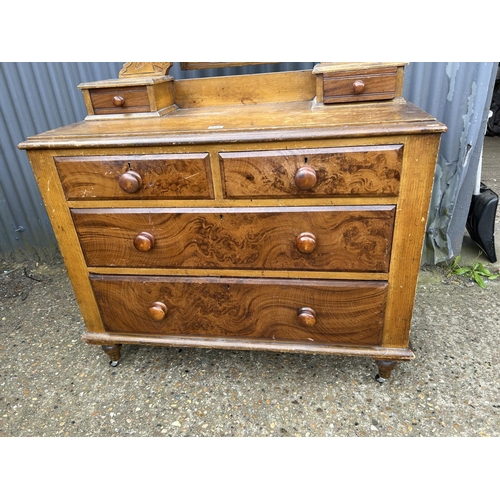 194 - A Victorian grained pine dressing chest of four drawers 110x 50x180