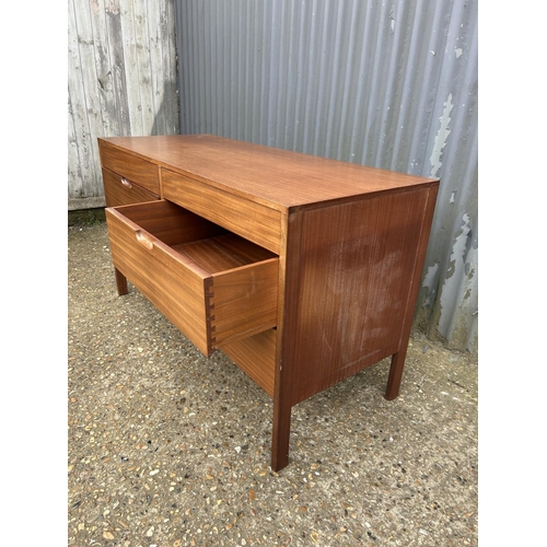 210 - A modern teak lowboy chest of six drawers 124x51x71