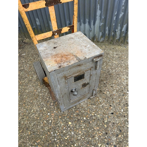 227 - An antique grey painted safe 'Tanns lever locks' 40x35x57. - locked with no key!