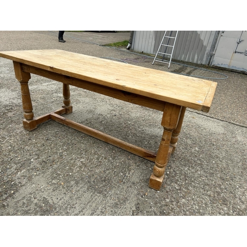 233 - A country pine refectory style table 188x77x77