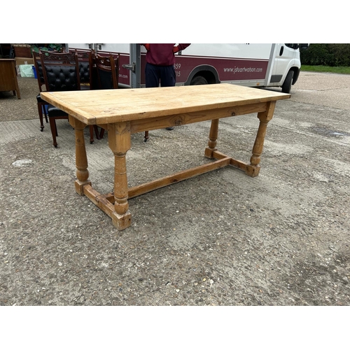 233 - A country pine refectory style table 188x77x77