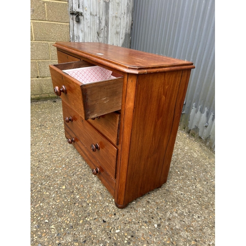 241 - A Victorian mahogany chest of five drawers 108x30x80