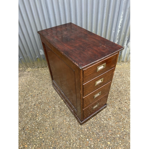 242 - A mahogany chest of four office drawers 44x80x90