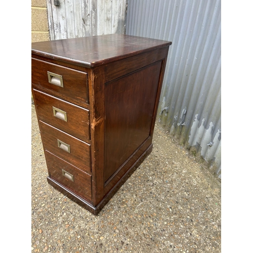 242 - A mahogany chest of four office drawers 44x80x90