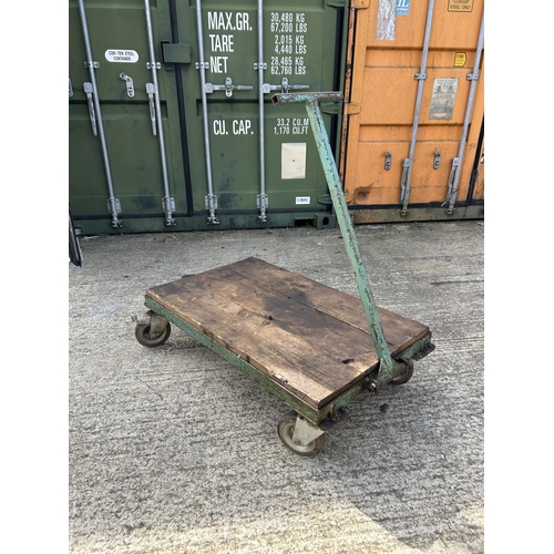 289 - An industrial handcart barrow 100x60 cm bed