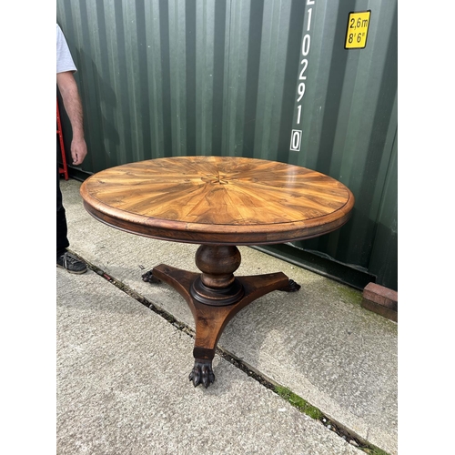 327 - An inlaid rosewood circular tilt top loo table 117x75