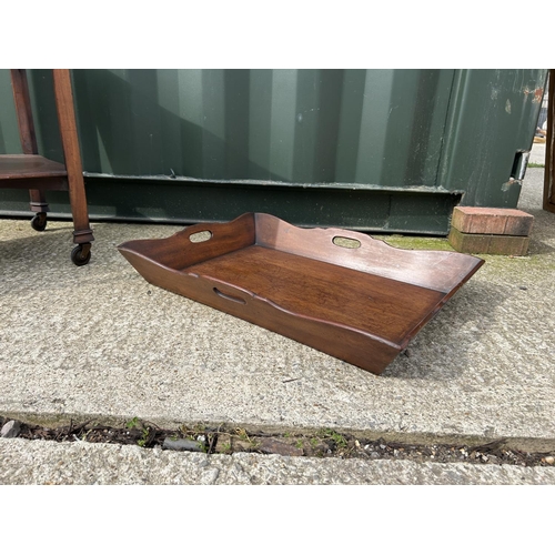 330 - A Georgian mahogany trolley together with Georgian mahogany Serving tray