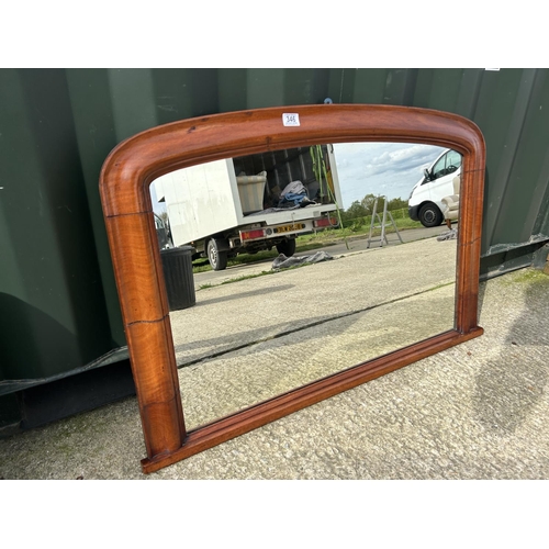 346 - A large mahogany framed overmantel  mirror together with another overmantel and a mahogany framed wa... 