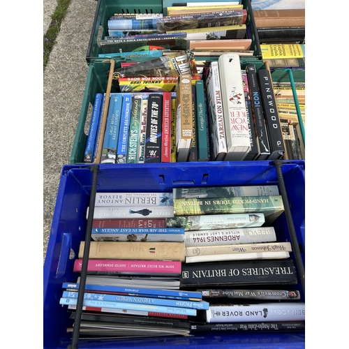 349 - 14 crates of assorted books, including art interest, hardback reference books and paperbacks