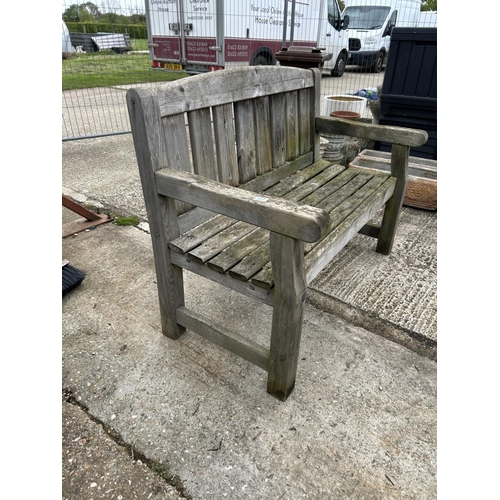 377 - A wooden garden bench seat