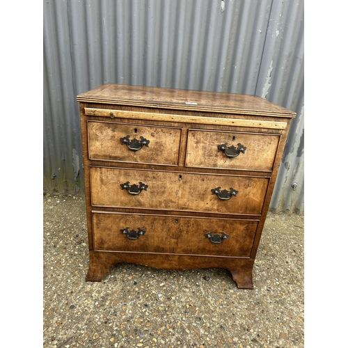 4 - A repro walnut bachelors chest of four drawers  62x44x77