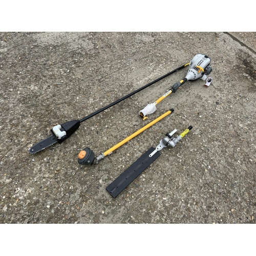 41 - A RYOBI petrol multitool - pole saw, hedger and strimmer