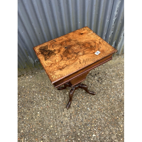 48 - An inlaid Victorian walnut sewing box