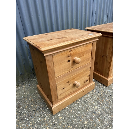 51 - A pair of solid pine two drawer bedsides