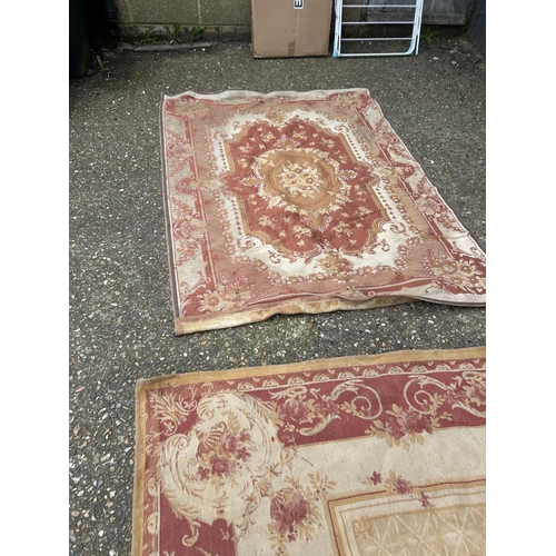 55 - Two large red and gold pattern rug / throws by Laura Ashley largest 230x150