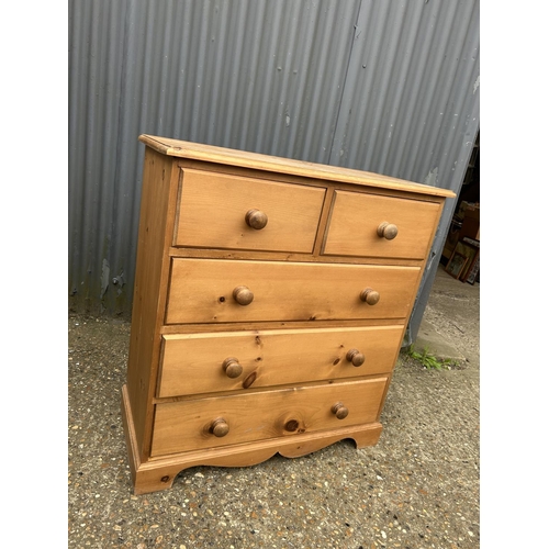 61 - A solid pine chest of five drawer 90x44x 97