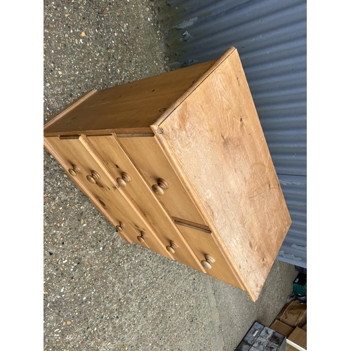 61 - A solid pine chest of five drawer 90x44x 97