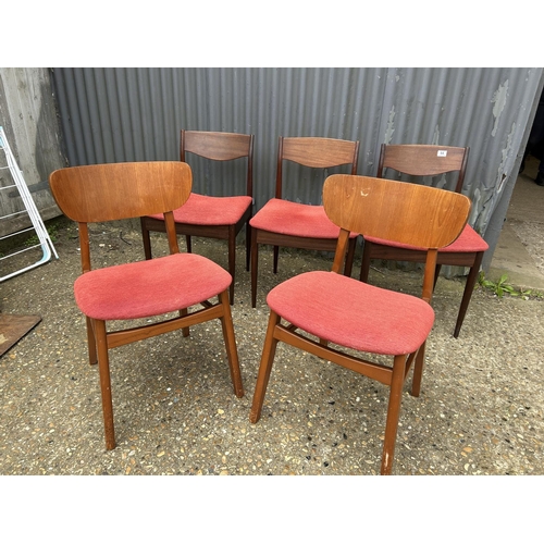 64 - 5 mid century teak chairs