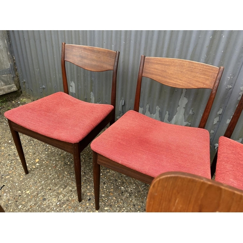 64 - 5 mid century teak chairs