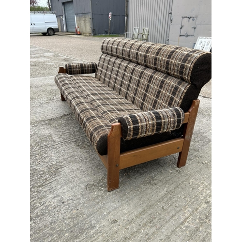 70 - A mid century teak framed daybed sofa