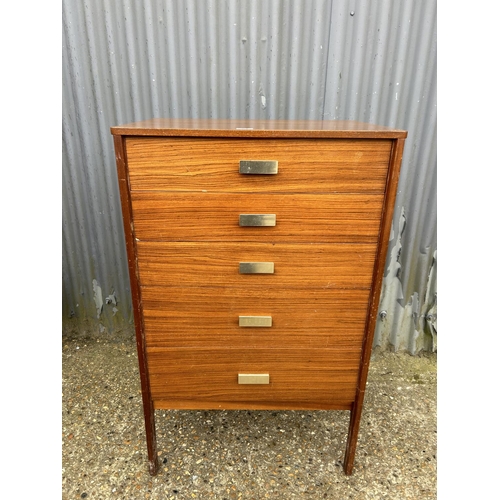 83 - A teak tallboy chest of drawers by UNIFLEX 67x46x110