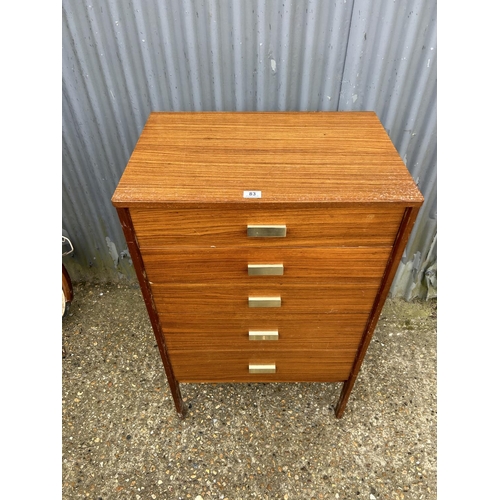 83 - A teak tallboy chest of drawers by UNIFLEX 67x46x110