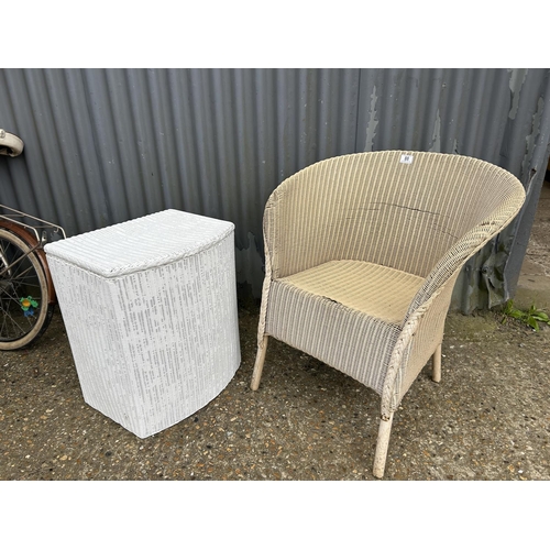 88 - Lloyd loom chair together with look linen box