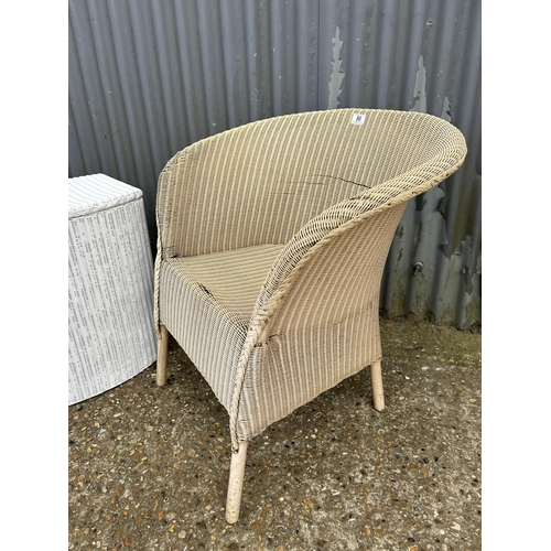 88 - Lloyd loom chair together with look linen box