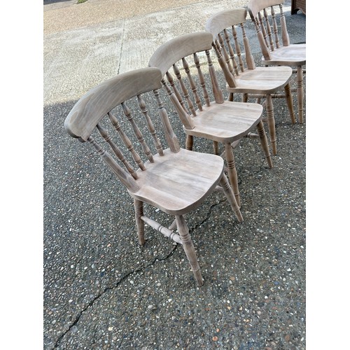 103 - A set of four farmhouse style beech wood chairs