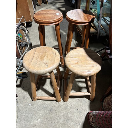 25 - Four pine stools