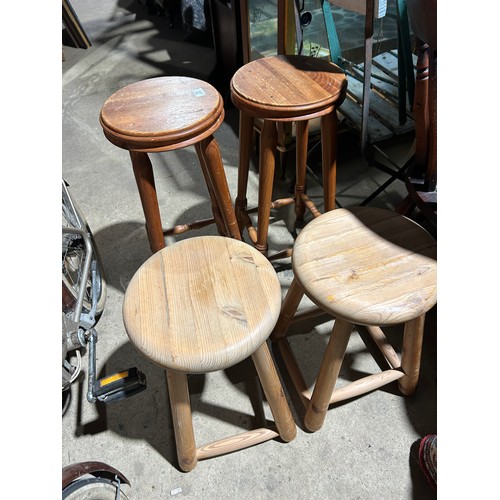 25 - Four pine stools