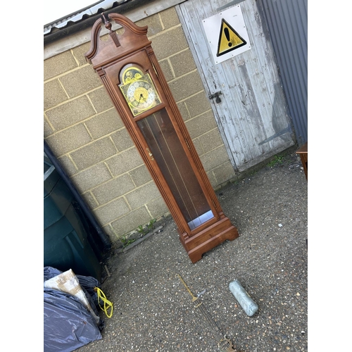 90G - A modern longcase clock by BULOVA with weights and pendulum