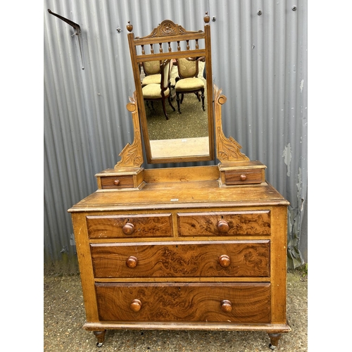 151C - A Victorian grained pine dressing chest of four drawers 110x 50x180