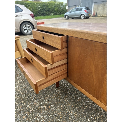 1 - A mid century danish long teak sideboard 244 x  45 x 76