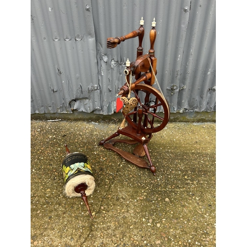 10 - A mahogany spinning wheel