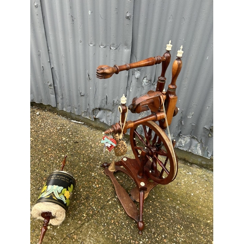 10 - A mahogany spinning wheel