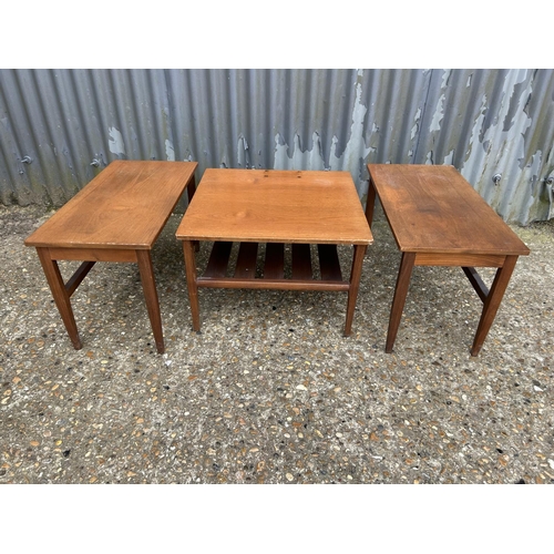 107 - A mid century teak nest of three tables