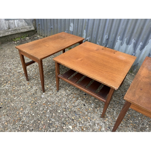 107 - A mid century teak nest of three tables