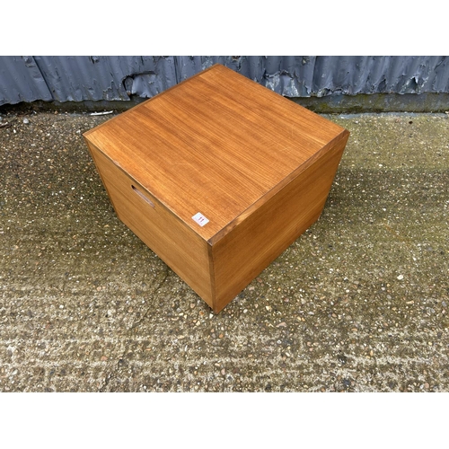 11 - A teak filing drawer 56x56x40