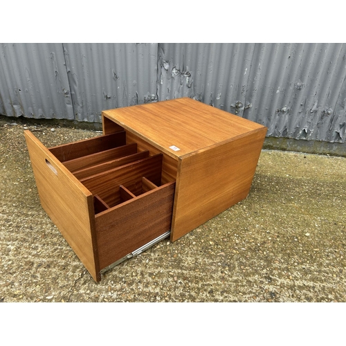 11 - A teak filing drawer 56x56x40