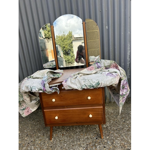 110 - A retro kidney shaped two drawer dressing chest