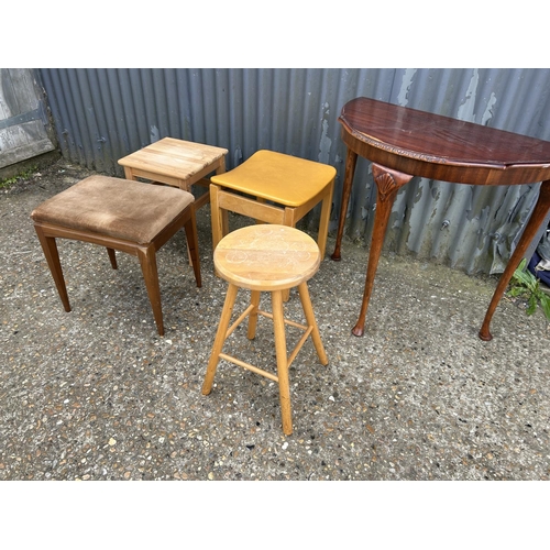 117 - A hall table and four stools