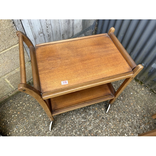 118 - A mid century teak tea trolley