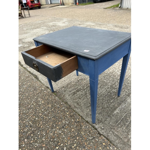 147 - A blue painted single drawer table 83x62x77