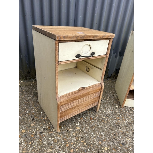 153 - A pair of oak filing drawers lined with vintage papers