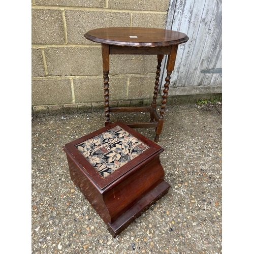 170 - Commode and barley twist oak table