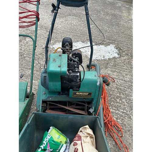 196 - Suffolk punch cylinder mower, electric mower and electric strimmer