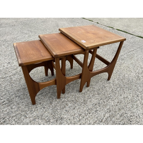 259 - a mid century teak nest of three by stonehill