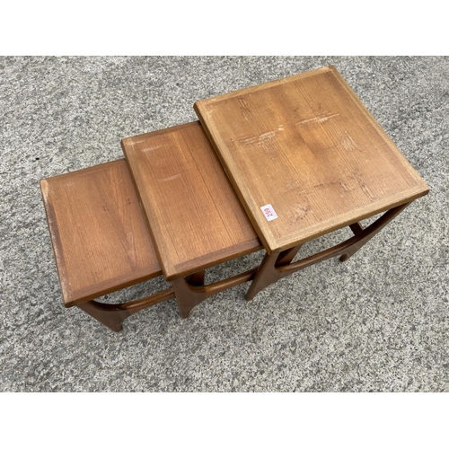 259 - a mid century teak nest of three by stonehill